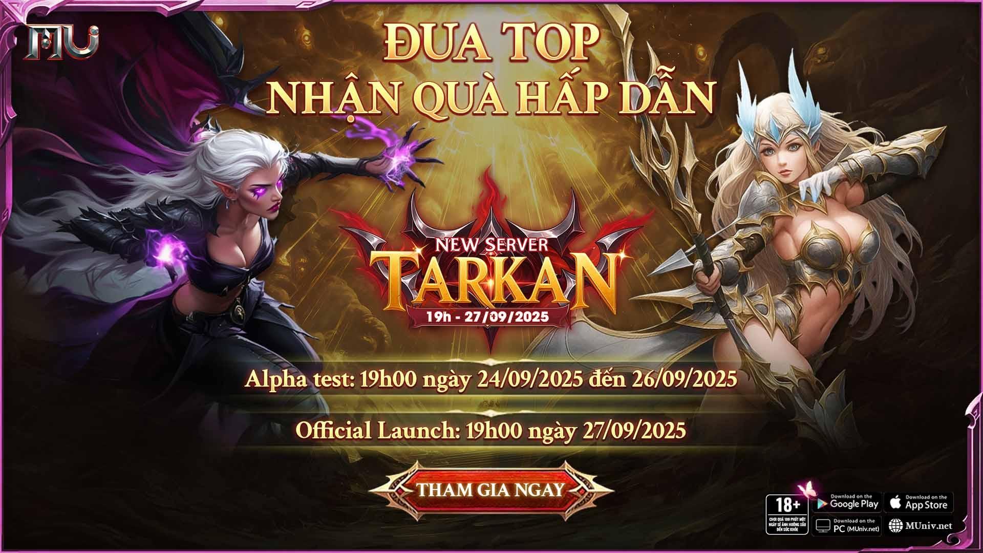 Chuỗi sự kiện đua TOP ALPHATEST - NHẬN UCOIN TẠI  SERVER MỚI TARKAN