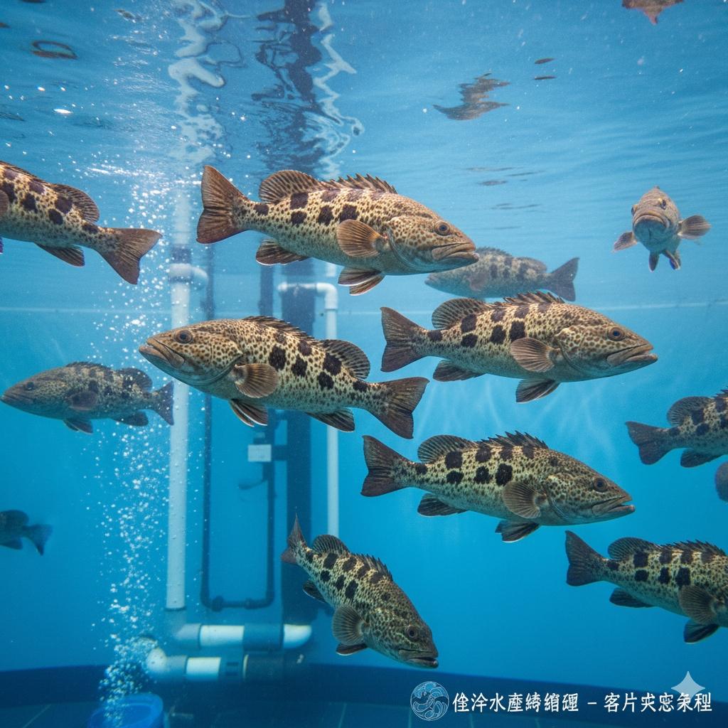 養殖場客戶成功案例,顯示健康成長的石斑魚