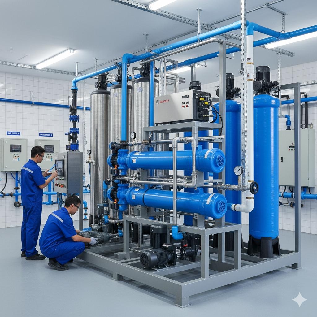 大型社區中央淨水系統安裝實景圖