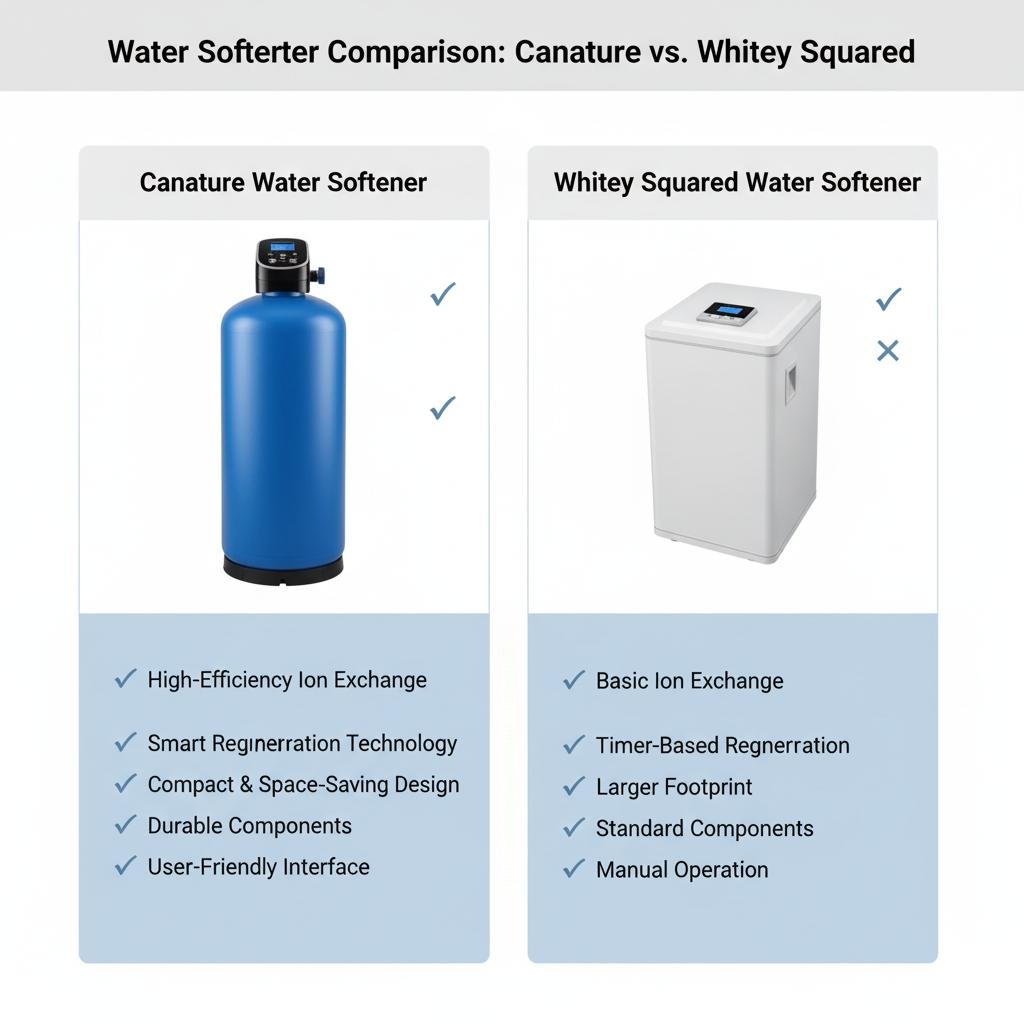 佳津淨水推薦的開能軟水機與白帥帥方形軟水機產品比較圖