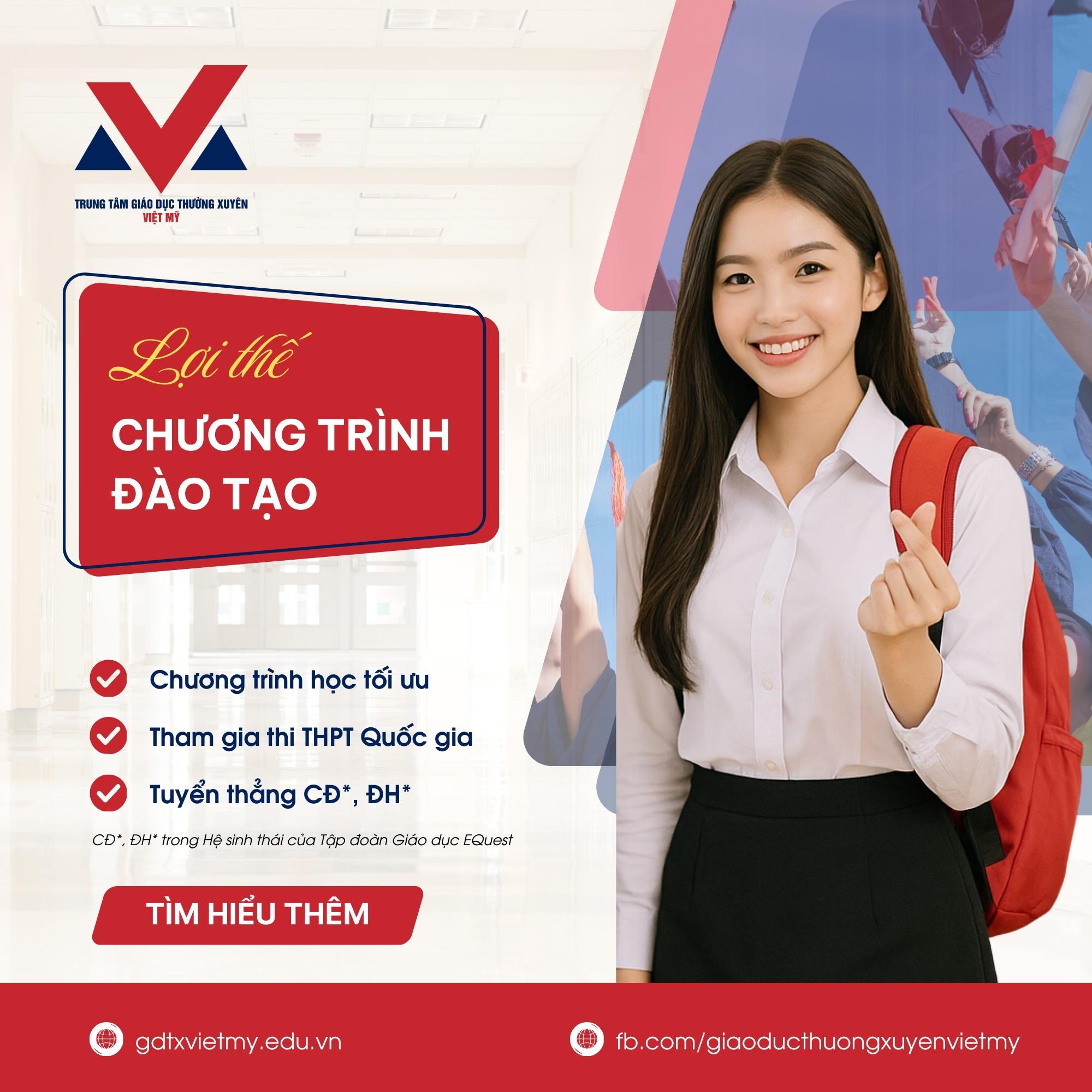 Lợi thế chương trình đào tạo tại GDTX Việt Mỹ