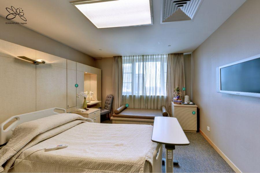 Phòng bệnh tại Bệnh viện Raffles Singapore phù hợp bệnh nhân từ phổ thông đến hạng sang