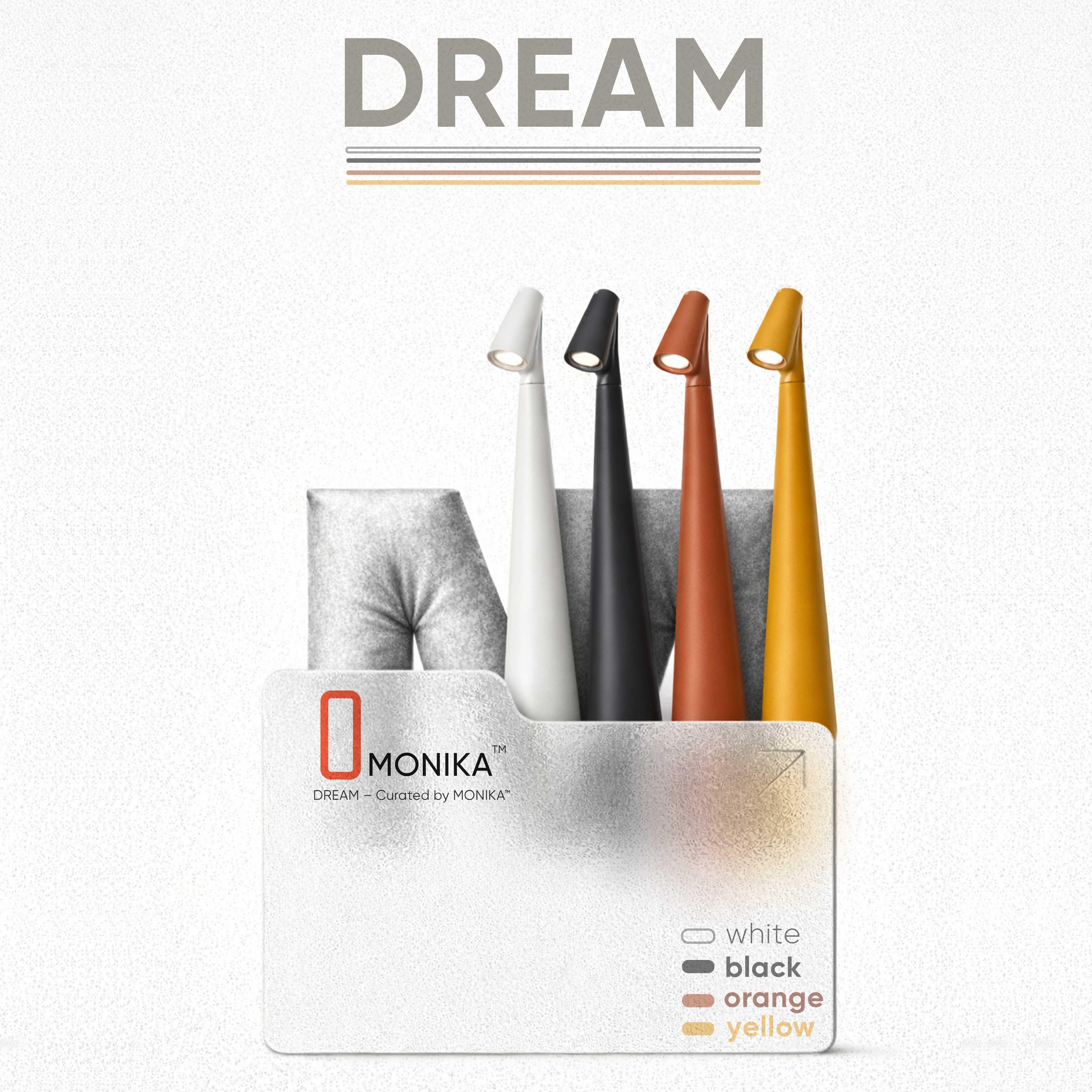 MONIKA DREAM | Đèn Để Bàn Không Dây Tích Điện Cảm Ứng 3 Chế Độ Sáng Decor Phòng, Làm Việc Sang Trọng