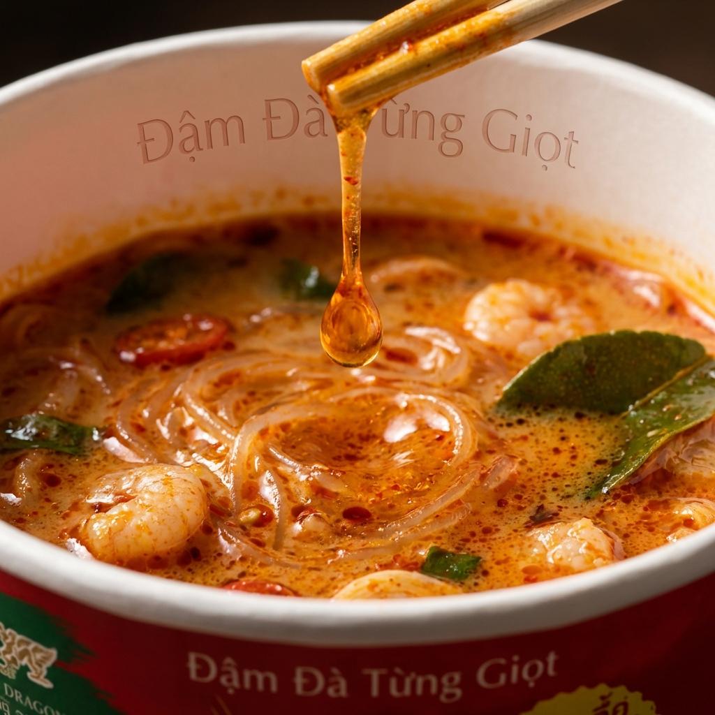 Bên trong ly miến ăn liền