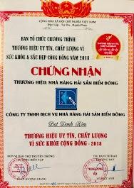 Thương hiệu nhà hàng hải sản Biển Đông – thương hiệu uy tín chất lượng vì sức khỏe cộng đồng 2013 | nhà hàng hải sản biển đông