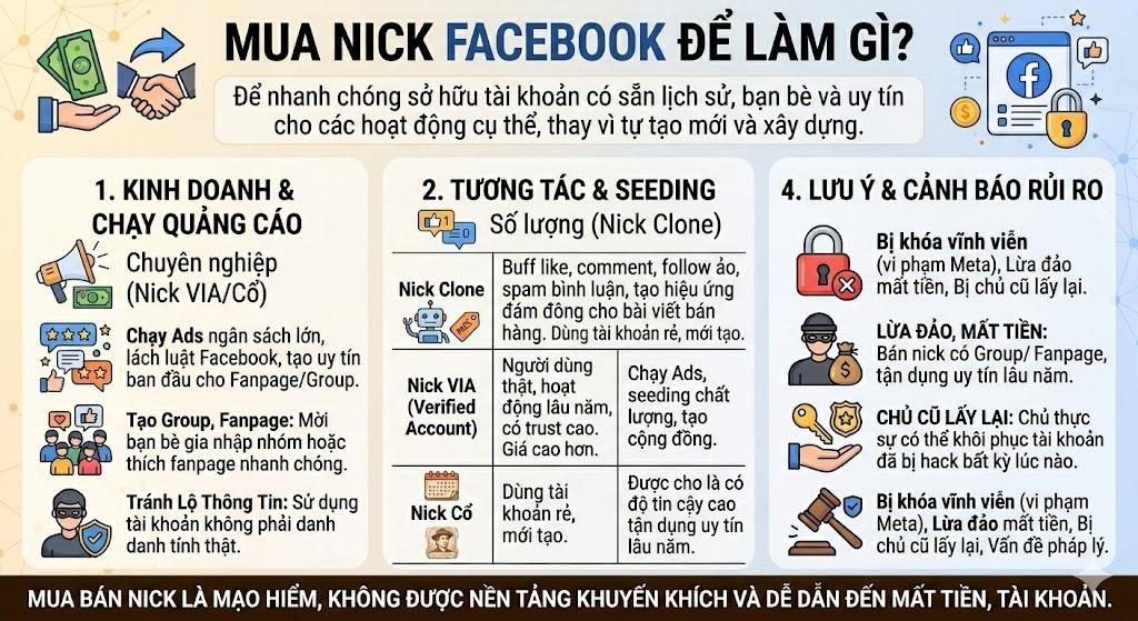 Ứng dụng của nick Facebook