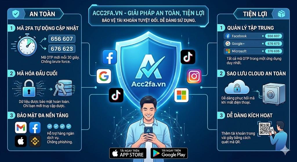 Giải pháp tài khoản Facebook 2FA an toàn từ Acc2fa.vn