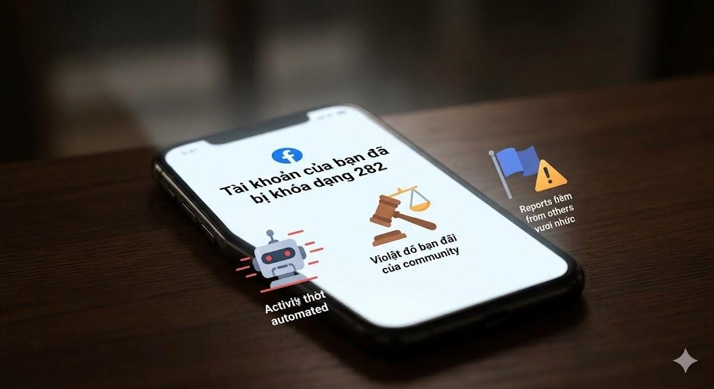 Màn hình thông báo lỗi Checkpoint 282 Facebook