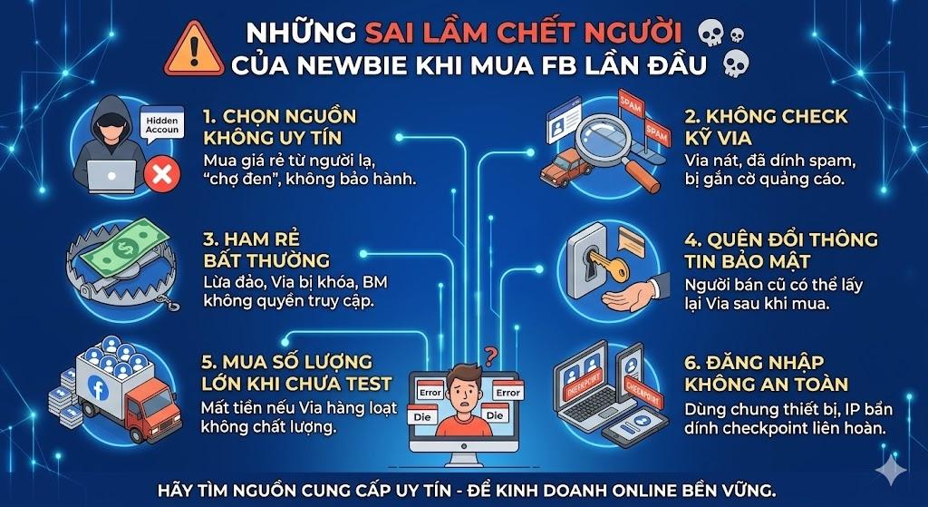 Sai lầm newbie mua fb acc2fa