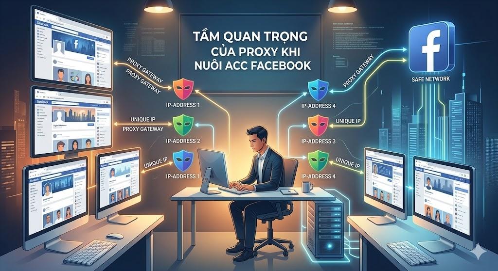 Hướng dẫn dùng Proxy nuôi acc Facebook