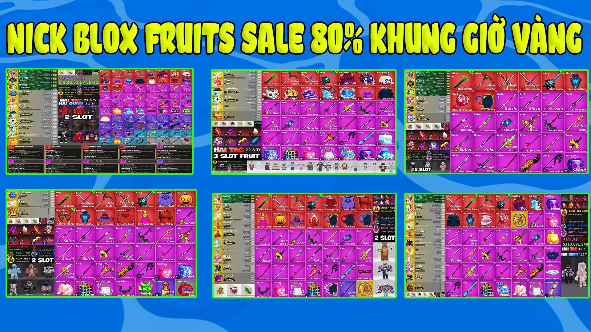 Acc Blox Fruits Sale 80% Vào Khung Giờ Vàng