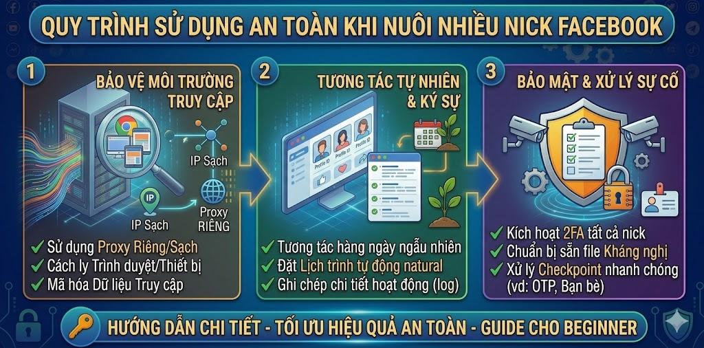Cách sử dụng Cookie và Token Facebook an toàn để tối ưu hóa Tool MMO nuôi Nick Facebook số lượng lớn