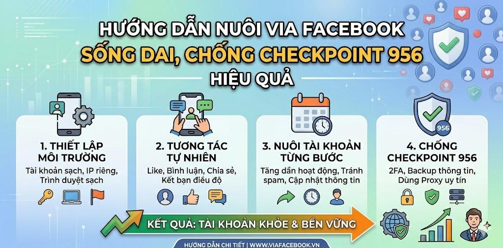 Hướng Dẫn Nuôi Via Facebook Sống Dai, Chống Checkpoint 956 Hiệu Quả