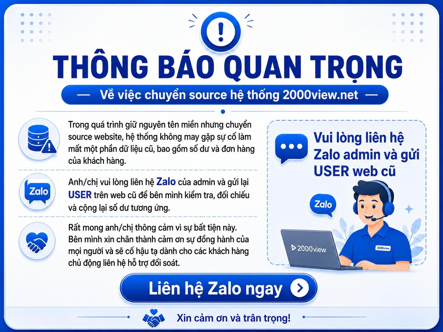 ‼️Thông báo quan trọng về tài khoản cũ‼️