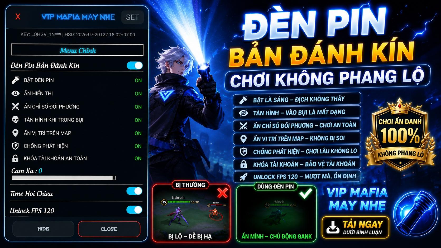 [LiQi ANDROID] ĐÈN PIN BẢN ĐÁNH KÍN CHƠI KHÔNG PHANG LỘ