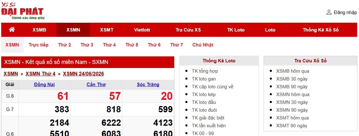Kho lưu trữ kết quả Xổ Số Đại Phát