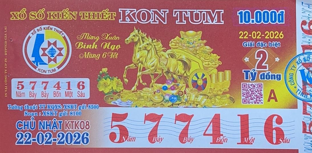 Vé số Kon Tum - Nguồn ảnh: Internet