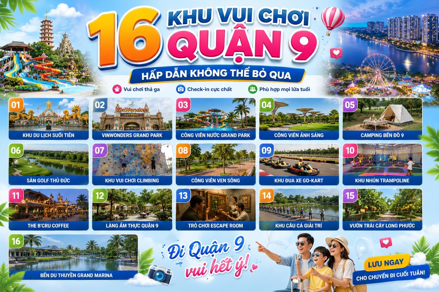 16 khu vui chơi quận 9 hấp dẫn không thể bỏ qua