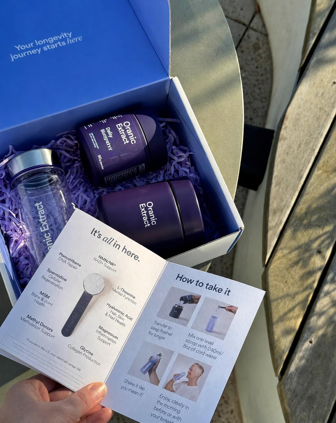 Oranic Extract Daily Longevity Blend gift box